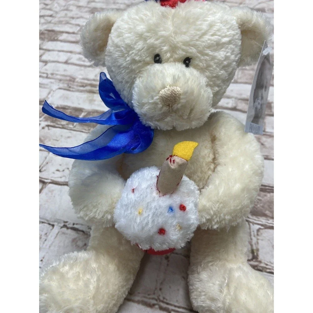 Baby Gund‎ Happy Birthday Teddy Cupcake Bear Pink Plush Toy Stuffed Animal NWT